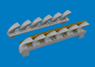 Eduard 672406 1/72 Bf 109G-6 Exhaust Stacks PRINT Brassin for TAMIYA