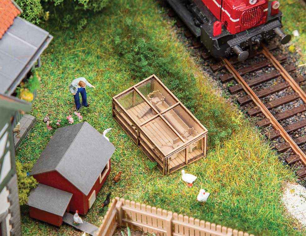 Faller 180312 HO Scale Small Animal Enclosure -- Laser-Cut Wood Kit - 1-7/16 x 1