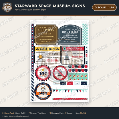 Alpine Railworks 31147G G Scale Roadside Signs - Space Museum