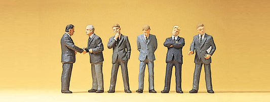 Preiser 10380 HO Scale Businessmen Figure Set pkg(6)