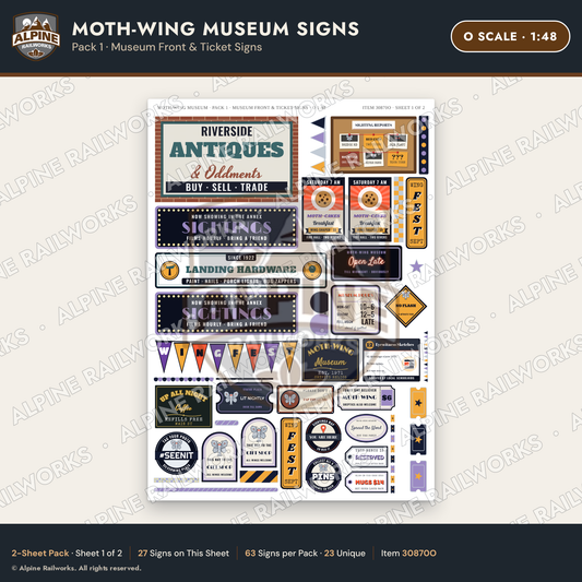 Alpine Railworks 30870O O Scale Roadside Signs - Mothman Museum