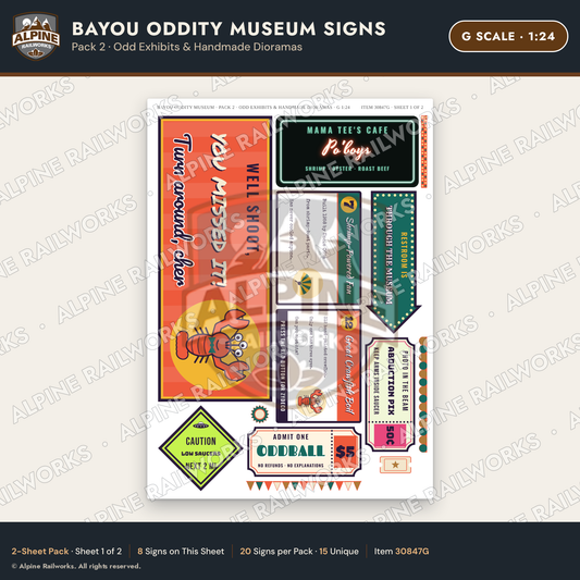 Alpine Railworks 30847G G Scale Roadside Signs - Oddity Museum