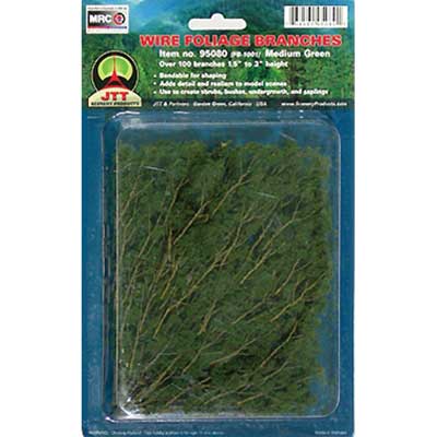 JTT Scenery 95519 Foliage Branches Med Grn 1.5'