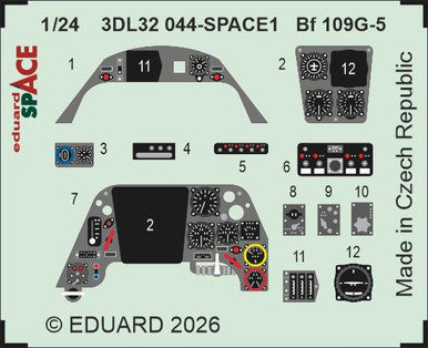 Eduard 3DL32044 1/24 Bf 109G-5 SPACE SPACE for AIRFIX