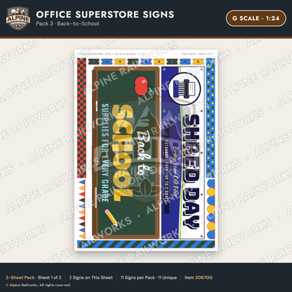 Alpine Railworks 30670G G Scale Office Superstore Signs