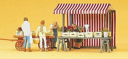Preiser 10053 HO Scale Vendors Food Vendors/Cart
