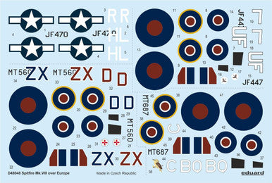 Eduard D48048 1/48 Spitfire Mk.VIII over Europe for EDUARD