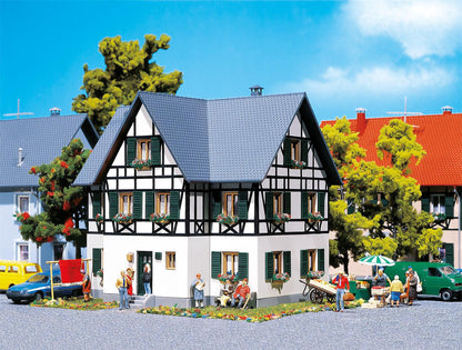Faller 130259 HO Scale Half-Timbered Two-Family House Kit