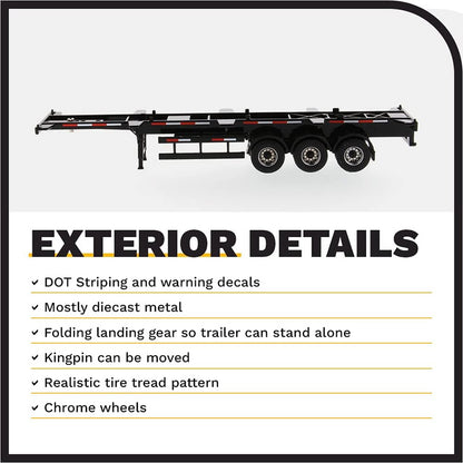 Diecast Masters 91024 1/50 40' Skeletal Trailer, Black