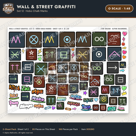 Alpine Railworks 30528O O Scale Wall & Street Graffiti Cut-Outs