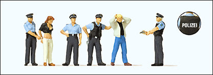 Preiser 10589 HO Scale Emergency Personnel Four Police Officers