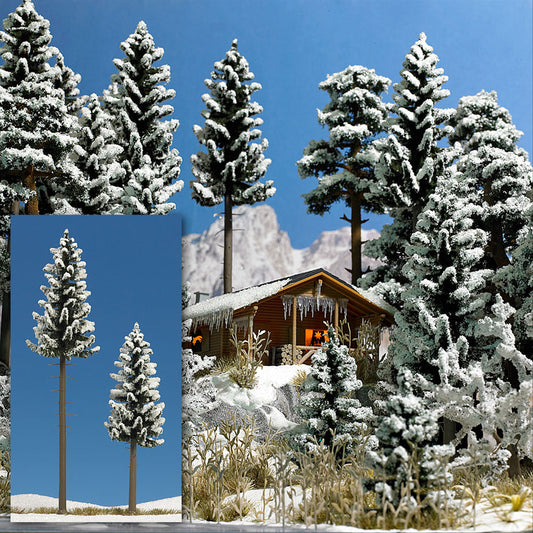Busch 6153 HO Scale Snow-Covered Spruce Trees, 2-Pack