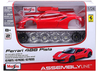 Maisto 39135R 1/24 Ferrari 488 Pista Red, Diecast Kit
