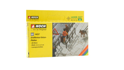Noch 14237 HO Scale Large Concrete Slabs Laser-Cut Kit, 40pc