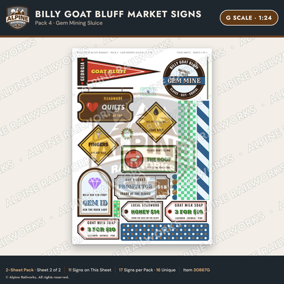 Alpine Railworks 30867G G Scale Roadside Signs - Goats on the Roof