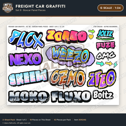 Alpine Railworks 30524G G Scale Freight Car Graffiti Cut-Outs