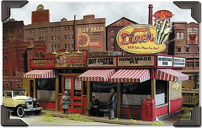 Bar Mills 302 HO Scale Sweaty Betty's Diner -- Kit - 7 x 2-1/2" 17.8 x 6.4cm