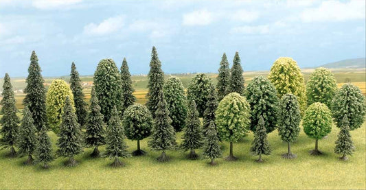 Busch 6589 N/TT/Z Scale Mixed Forest Trees, 30-Piece Set