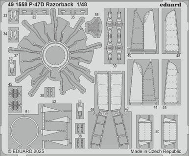 Eduard 491558 1/48 P-47D Razorback Photo Etched Set for MINIART