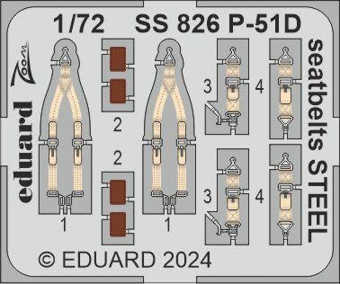 Eduard SS826 1/72 P-51D Seatbelts STEEL for EDUARD