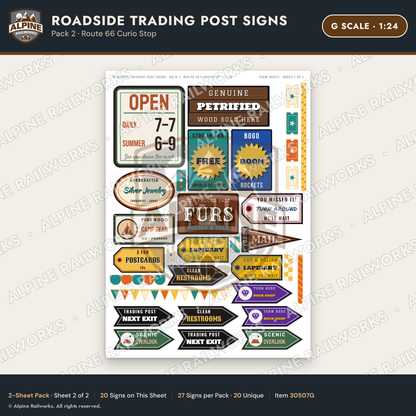 Alpine Railworks 30507G G Scale Roadside Trading Post Signs