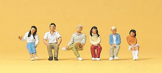 Preiser 10297 HO Scale Seated Youths Spectator Figures