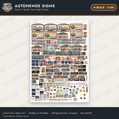 Alpine Railworks 30826N N Scale Roadside Attraction Signs - Car Henge