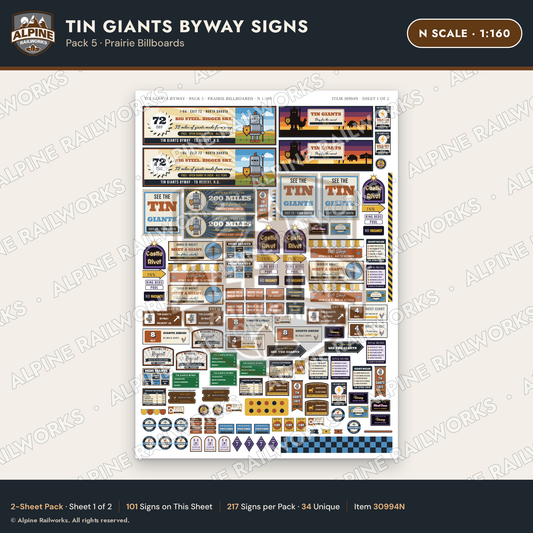 Alpine Railworks 30994N N Scale Roadside Signs - Scrap Metal Giants