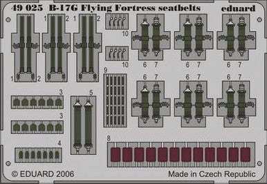 Eduard 49025 1/48 Seatbelts B-17G Flying Fortress for Revell