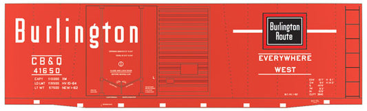 Tichy Trains 10094O O Scale Railroad Decal Set -- Chicago, Burlington & Quincy 4