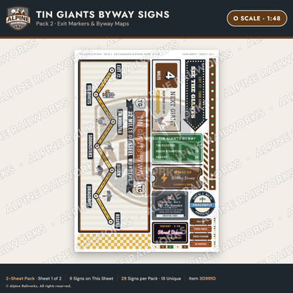 Alpine Railworks 30991O O Scale Roadside Signs - Scrap Metal Giants