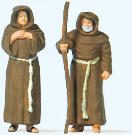 Preiser 28220 HO Scale Begging Friars -- pkg(2)