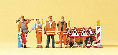 Preiser 10347 HO Scale People Working Street Repair Crew w/Accessories