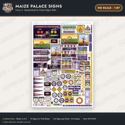 Alpine Railworks 30776HO HO Scale Roadside Signs - Corn Palace