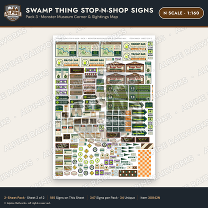Alpine Railworks 30842N N Scale Roadside Signs - Swamp Monster Store