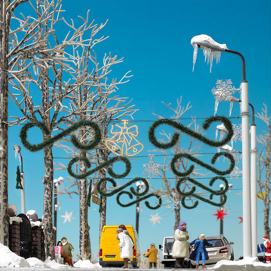 Busch 1061 HO Scale Christmas Street Decorations Kit