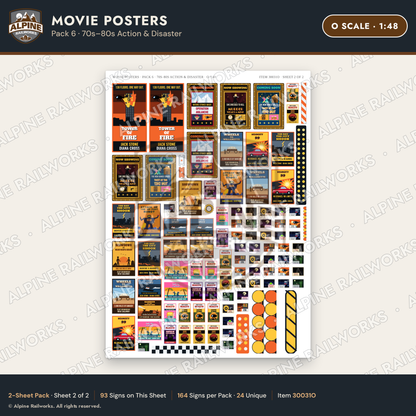Alpine Railworks 30031O O Scale Movie Posters - 70s-80s Action