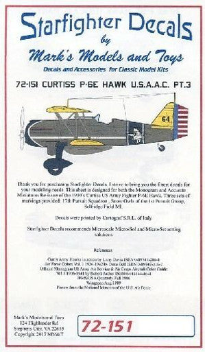 Starfighter Decals 72151 1/72 - Curtiss P-6E Hawk USAAC Part 3 Snow