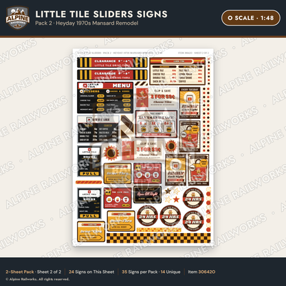 Alpine Railworks 30642O O Scale Fast Food Signs - Slider Burgers