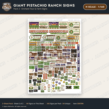 Alpine Railworks 30979N N Scale Roadside Signs - Giant Pistachio