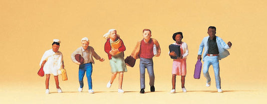 Preiser 10476 HO Scale School Children Figure Set pkg(6)