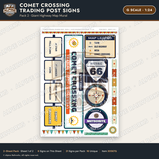 Alpine Railworks 30567G G Scale Roadside Signs - Meteor Trading Post