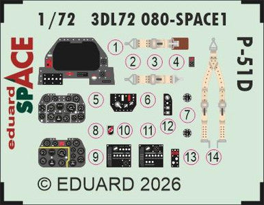 Eduard 3DL72080 1/72 P-51D SPACE SPACE for ARMA HOBBY