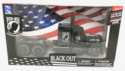 New Ray SS-11643 1/32 Peterbilt 379 Black Out POW/MIA Cab
