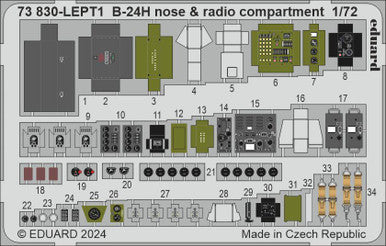 Eduard 73830 1/72 B-24H Nose & Radio Compartment Photo Etch for AIRFIX