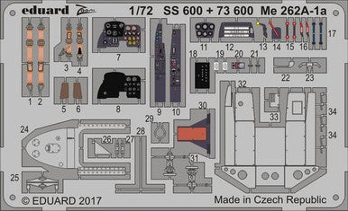 Eduard 73600 1/72 Me 262A-1a Photo Etched Set for AIRFIX