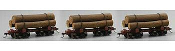 Bachmann 27391 On30 Scale Spectrum(R) Skeleton Log Car pkg(3) -- With Logs