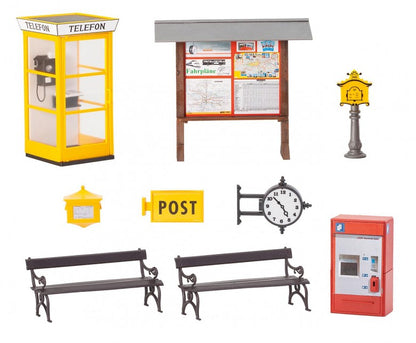 Pola 331745 G Scale Train Station Accessory Set