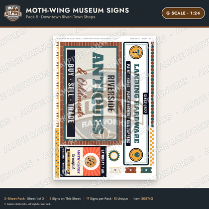 Alpine Railworks 30874G G Scale Roadside Signs - Mothman Museum