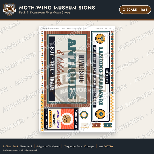 Alpine Railworks 30874G G Scale Roadside Signs - Mothman Museum